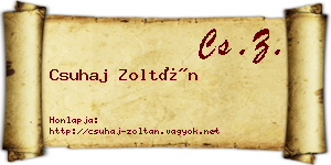 Csuhaj Zoltán névjegykártya